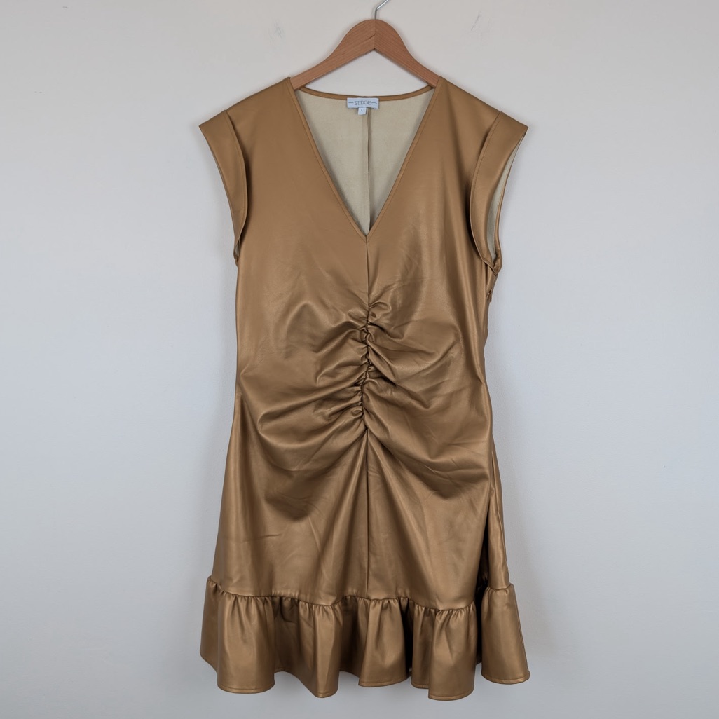 S'edge Danielle Vegan Leather Mini Dress